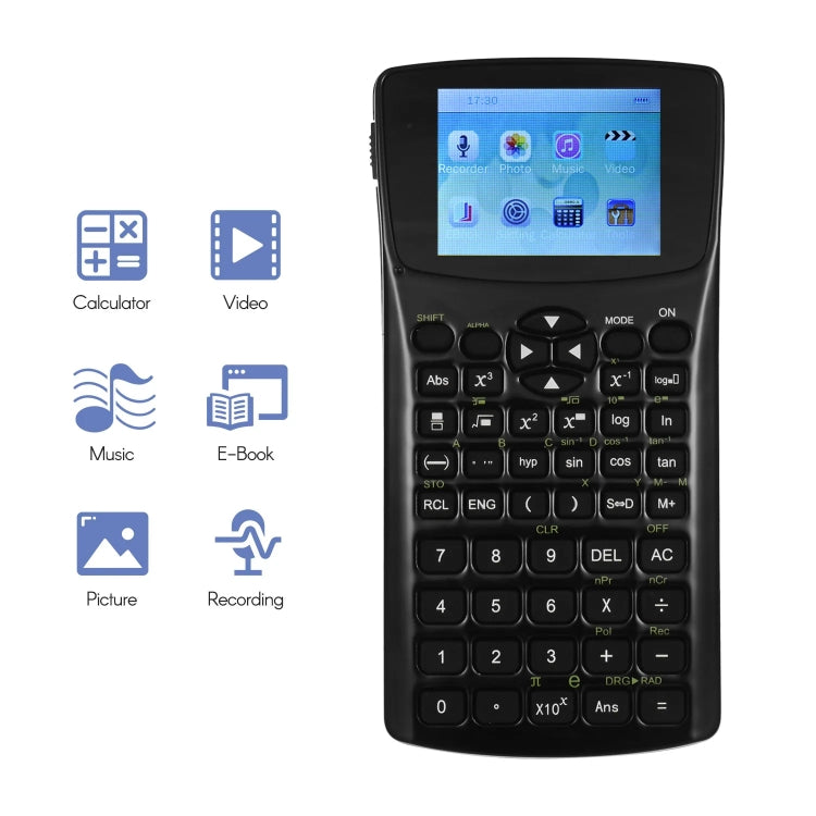 Multi-function Portable 2.4 inch Display Screen Scientific Calculator, Support Sound Recording / Radio / Music & Video Playing / Picture Browsing