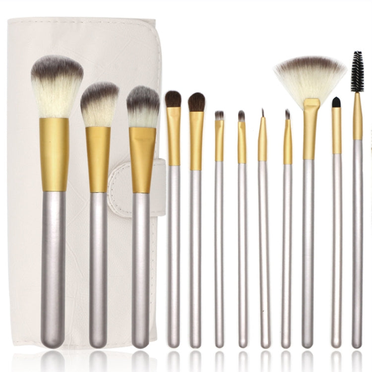 12 in 1 High-grade Beige Beauty Makeup Brushes Tools Kit, Size: 22*29cm