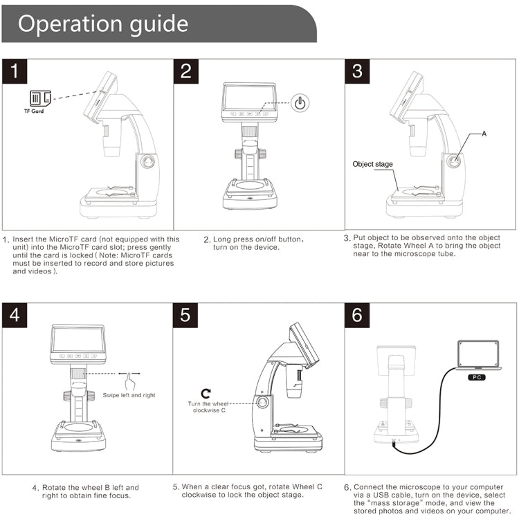 inskam306 1080P 4.3 inch Display Screen HDMI Port HD Digital Microscope