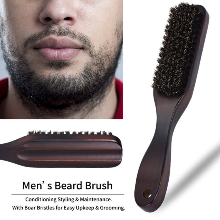 Wooden Handle Boar Brush Cleaning Hair Men Beard Brush Anti-static Barber Shop Hair Styling Comb Shaving Tools