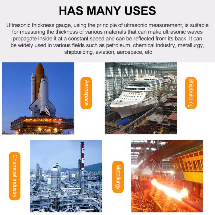BENETECH GM130 Ultrasonic Thickness Meter Tester Gauge, Measure Range: 1.00~300.0mm