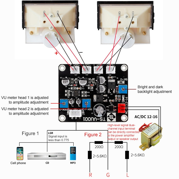 TN-73 High-precision VU Meter DB Power Discharge Flat Meter Mixer Power Meter