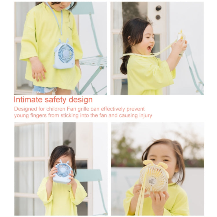 WT-F14 1200 mAh Rabbit Shape Mini Portable Fan with 3 Speed Control