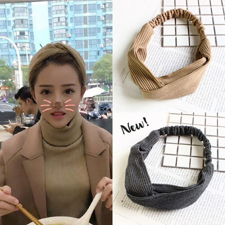 Women Temperament Knitting Cross Shape Hair Band