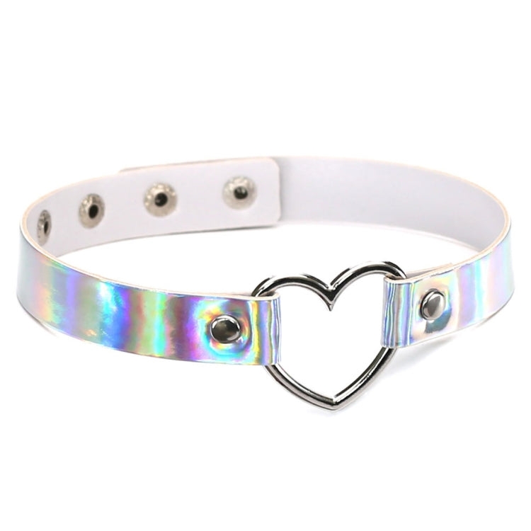 2 PCS European and American Harajuku Laser Heart Shape Collar Glowing Choker Necklace, Random Color Delivery