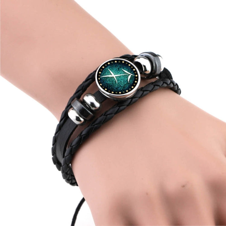 European and American Hand-knitted Beaded Retro DIY Bracelet Constellation Leather Punk Fashion Bracelet