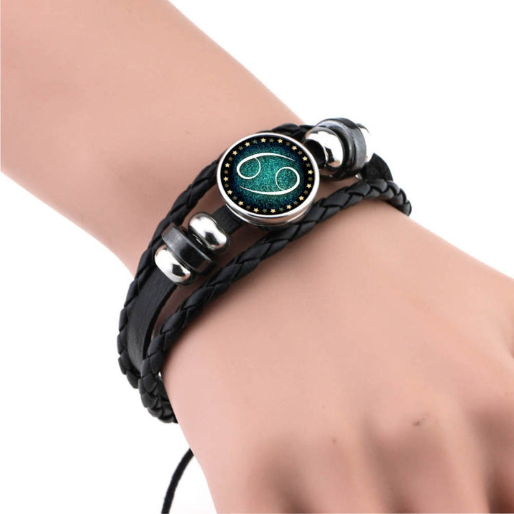 European and American Hand-knitted Beaded Retro DIY Bracelet Constellation Leather Punk Fashion Bracelet