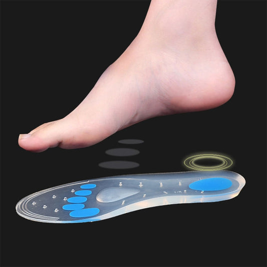 1 Pair Transparent Cushioning Silica Gel Insoles  Size: 44-46yards