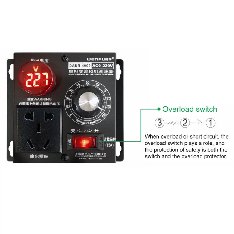DADR-4000W Single-phase AC Fan Speed Controller, CN Plug