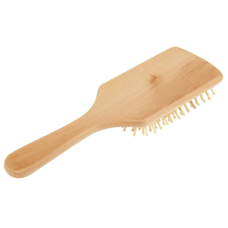 Natural Wooden Massage Hair Comb with Rubber Base & Wooden Brush, Size: Large