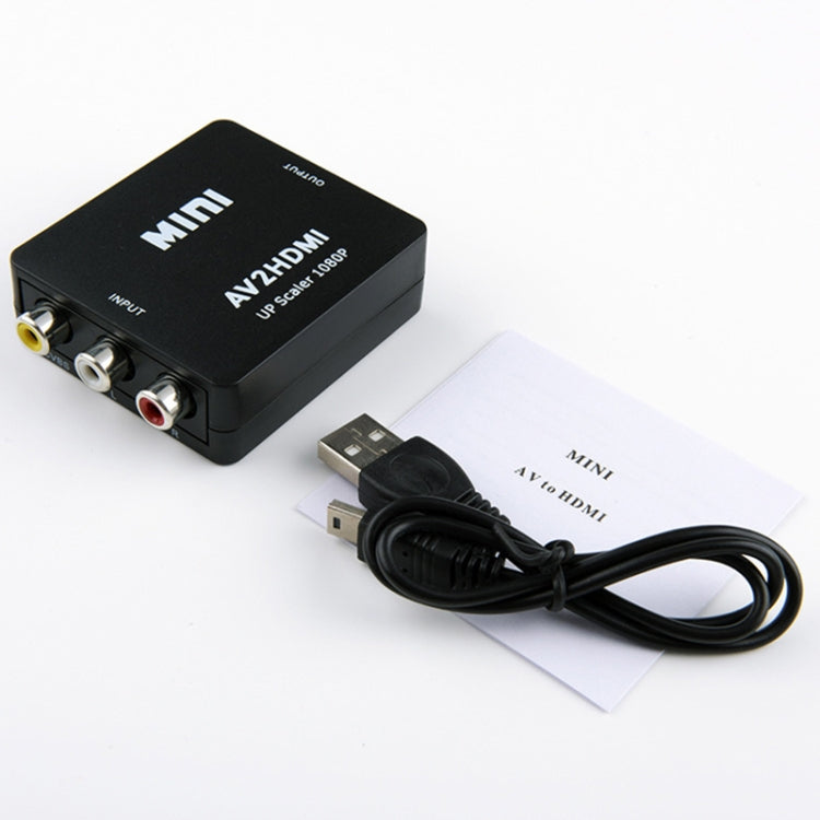 HOWEI HW-2105 Mini AV CVBS/L+R Audio to HDMI Converter Adapter, Support Scaler 1080P