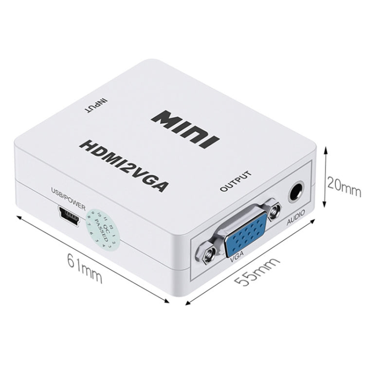 HOWEI HW-2109 Mini HDMI to VGA Video Audio Converter