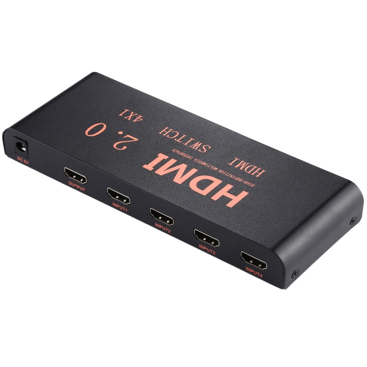 4X1 4K/60Hz HDMI 2.0 Switch with Remote Control, EU Plug