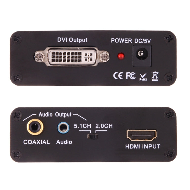 NEWKENG X5 HDMI to DVI with Audio 3.5mm Coaxial Output Video Converter, EU Plug