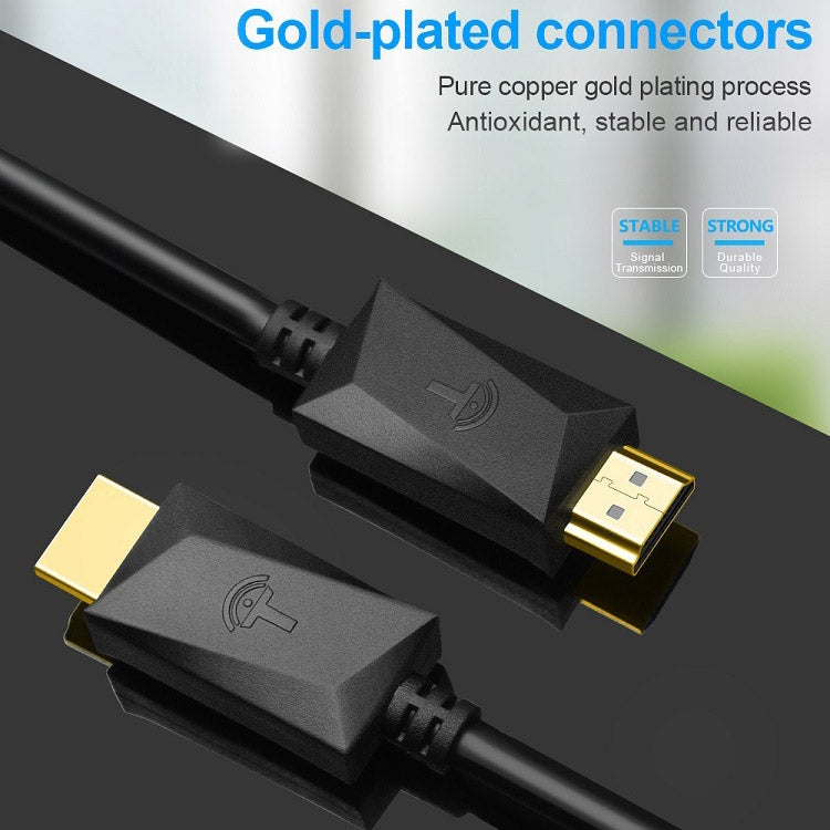 ROCKETEK HDMI01Y-2 HDMI 2.0 4K 30Hz 3D HD Gold-plated Connector HDMI Cable for All HDMI Devices, Length: 2m
