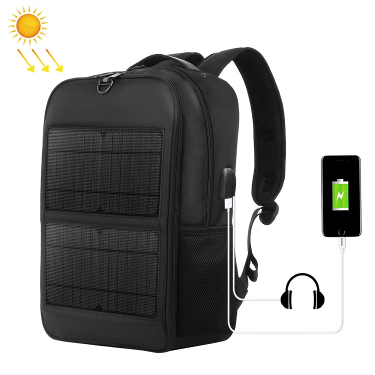 HAWEEL 14W Solar Panel Power Backpack Laptop Bag with Handle and 5V / 2.1A Max USB Charging Port, 14W Backpack 2