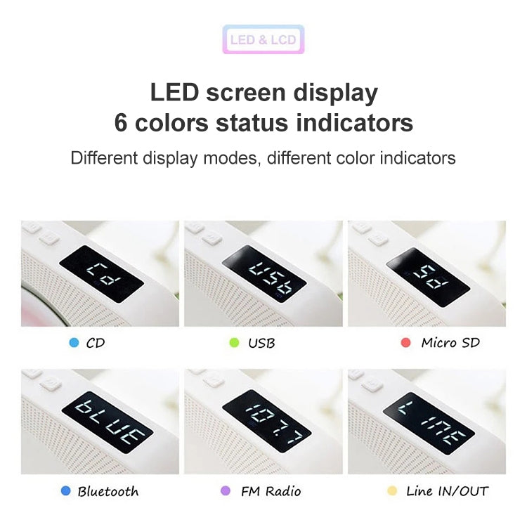 The Second Generation Portable Digital Display Bluetooth Speaker CD Player with Remote Control