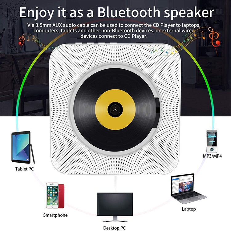 The Second Generation Portable Digital Display Bluetooth Speaker CD Player with Remote Control