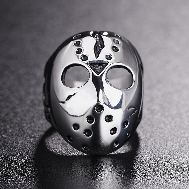 Europe and America Style Punk Gothic Rock Mask Skull Men Titanium Steel Ring, US Size: 11, Diameter: 20.7mm, Perimeter: 65mm