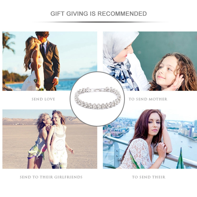 Glamorous Female Crystal Bracelet with Artificial Diamond Inlaid for Wedding, Engagement, Mother`s Day And Birthday Gift, Diameter: 5.25 cm, Perimeter:16.5 cm