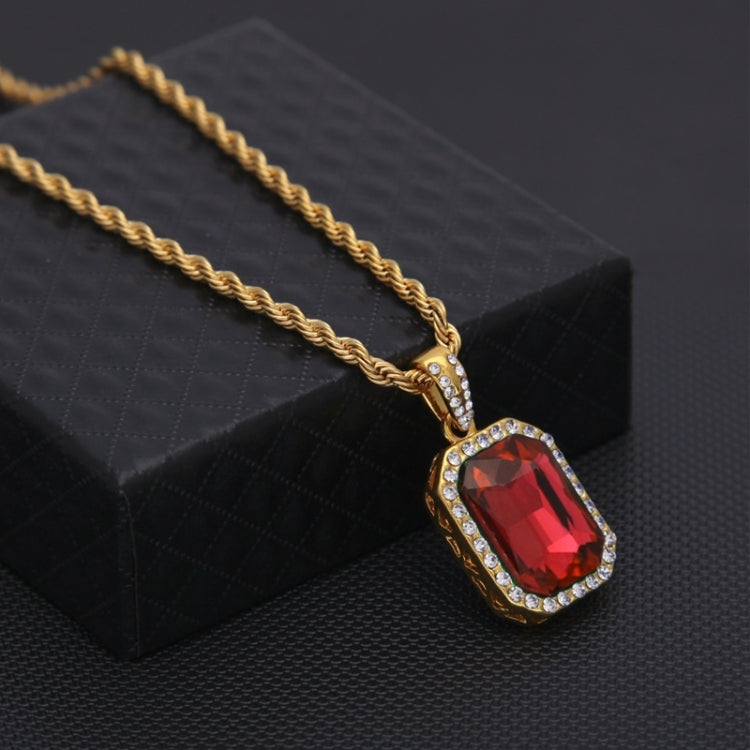 Hip Hop Mini Rhinestone Colorful Pendant Twist Gold Chain Necklace for Men