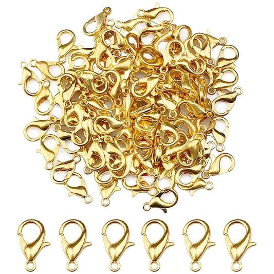 100 PCS 12mm DIY Jewelry Accessories High-quality Alloy Lobster Claw