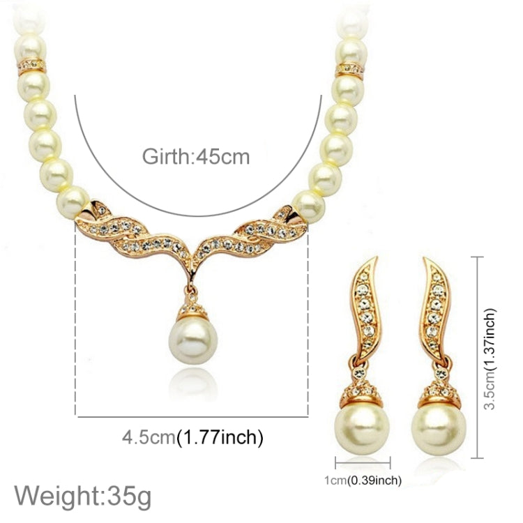 3 in 1 Bridal Accessories Lady Classic Fashion Bead Earring Necklace Jewelry Set