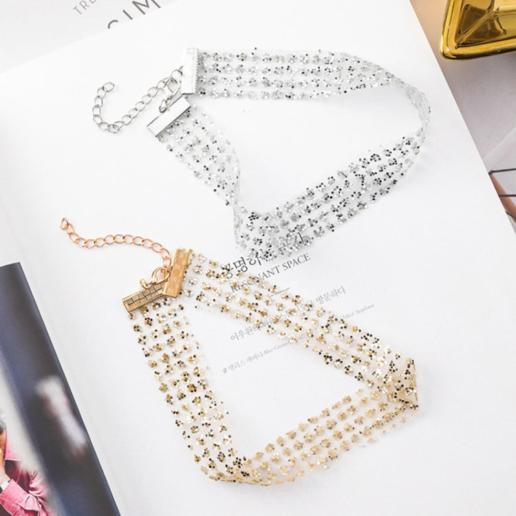 Ladies Simple Temperament Joy Super Flash Mesh Sequins Necklace Clavicle Chain