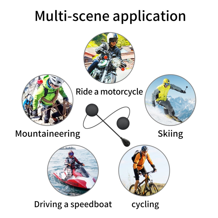 T6 Motorcycle Helmet Bluetooth V5.0 Headset