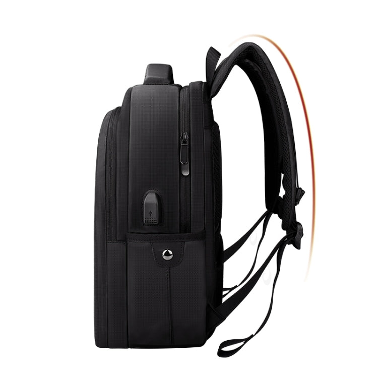 Polyester Waterproof Laptop Backpack for Below 15 inch Laptops, with USB Interface Trunk Trolley Strap