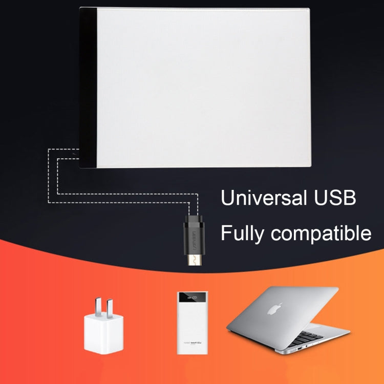 Ultra-thin A4 Size Portable USB LED Artcraft Tracing Light Box Copy Board for Artists Drawing Sketching Animation and X-ray Viewing, No Brightness Control No Charger