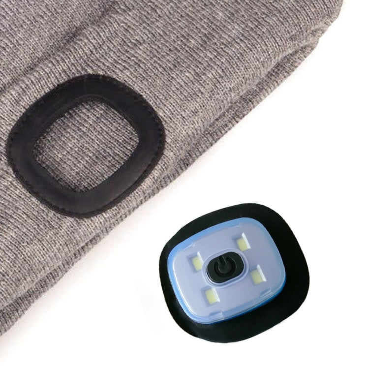 Unisex Warm Winter Polyacrylonitrile Knit Hat Adult Head Cap with 4 LED Lights, Button Battery