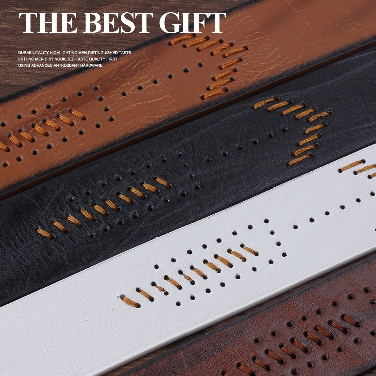 Dandali XX818 Men Fashion Retro Leather Belt Waistband, Length: 110cm