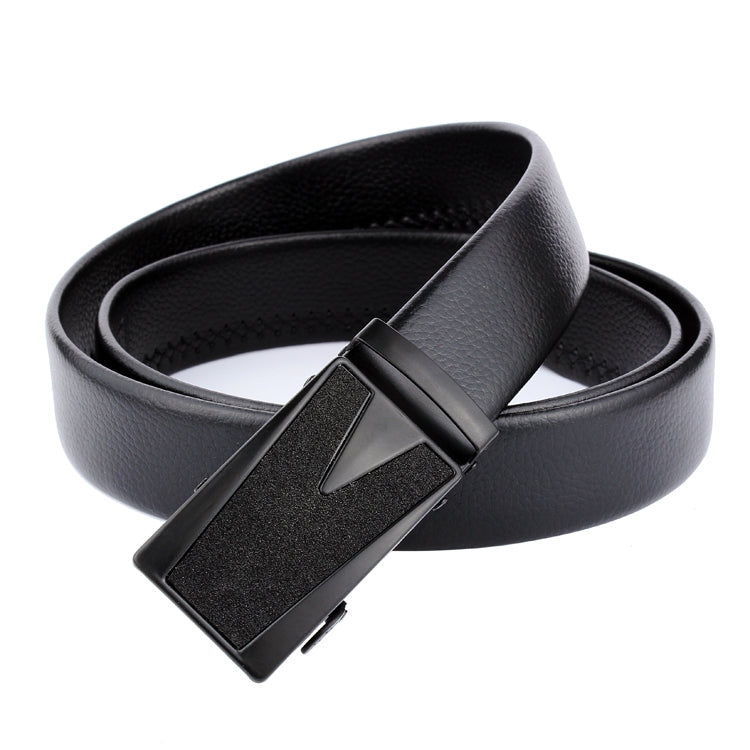Dandali GD832 Gypsophila Triangle Men Automatic Buckle Double Edge Wrapping Leather Belt Waistband, Length: 120cm