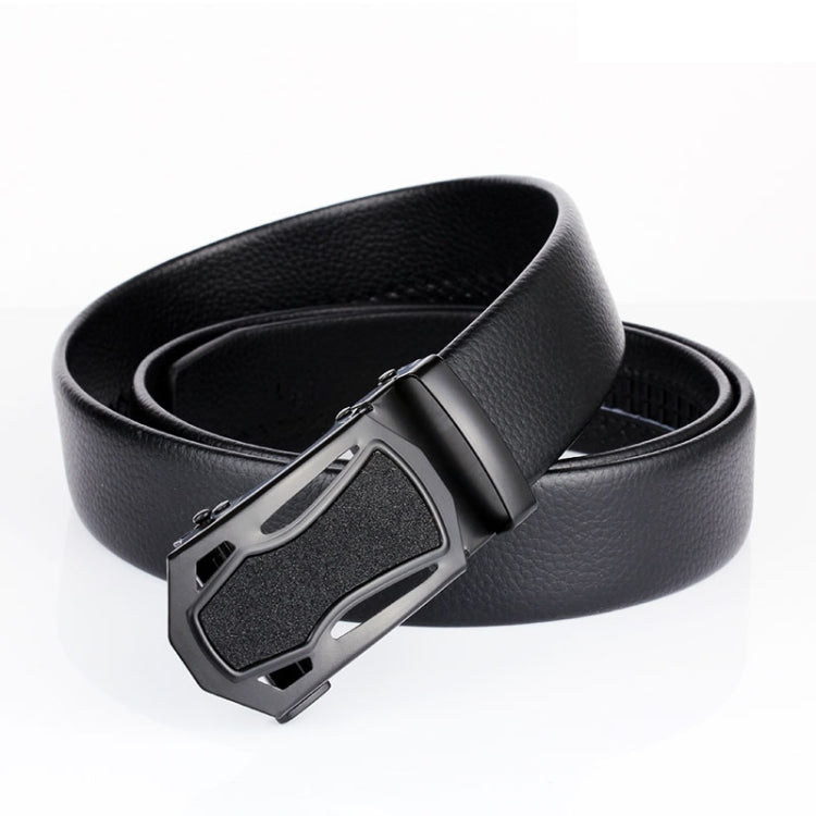 Dandali GD833 Gypsophila Empty Run Men Automatic Buckle Double Edge Wrapping Leather Belt Waistband, Length: 120cm