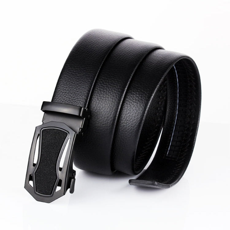 Dandali GD833 Gypsophila Empty Run Men Automatic Buckle Double Edge Wrapping Leather Belt Waistband, Length: 120cm