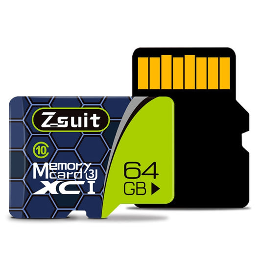Zsuit 64GB High Speed Class10 Silver Grey TF(Micro SD) Memory Card, 64GB