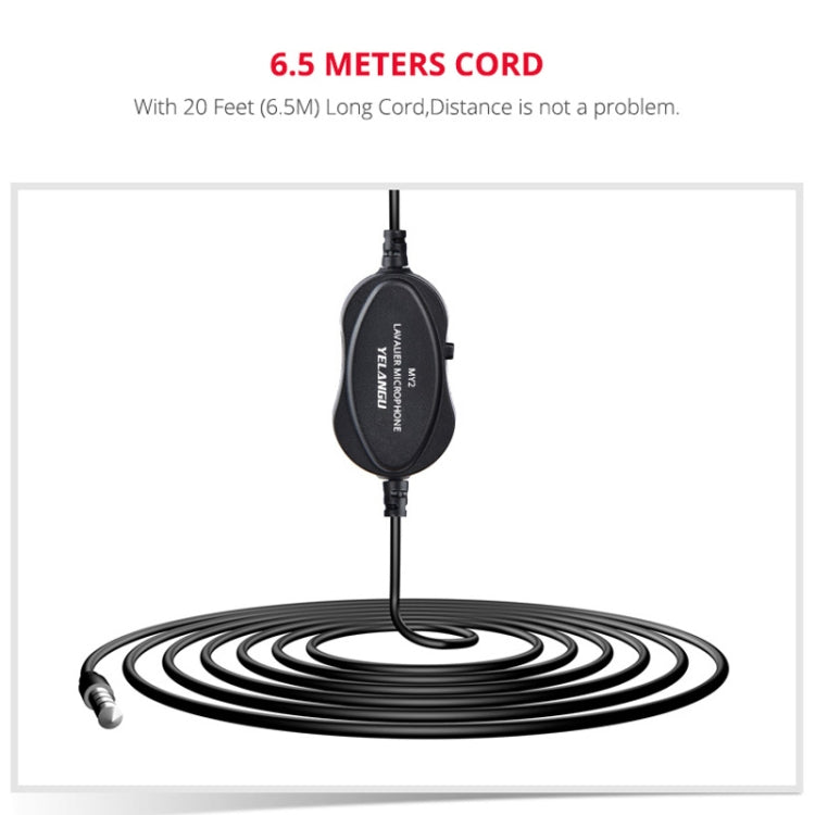 YELANGU YLG9926B MY2 Mini Lavalier Microphone for Mobile Phones / Tablets /  Digital Cameras