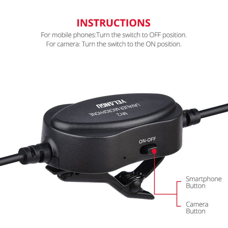 YELANGU YLG9926B MY2 Mini Lavalier Microphone for Mobile Phones / Tablets /  Digital Cameras