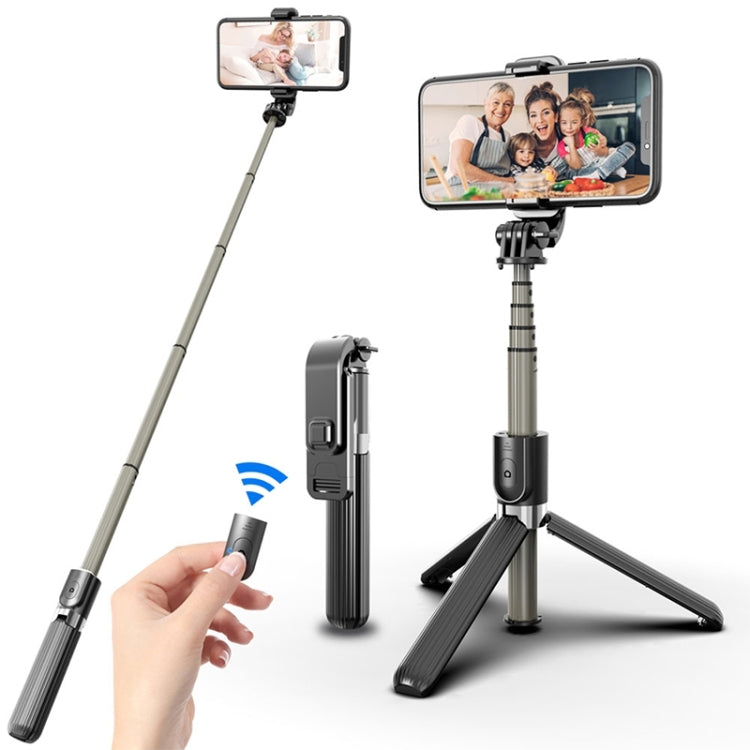 L03 Aluminum Alloy Foldable Bluetooth Tripod Selfie Stick, L03 Black