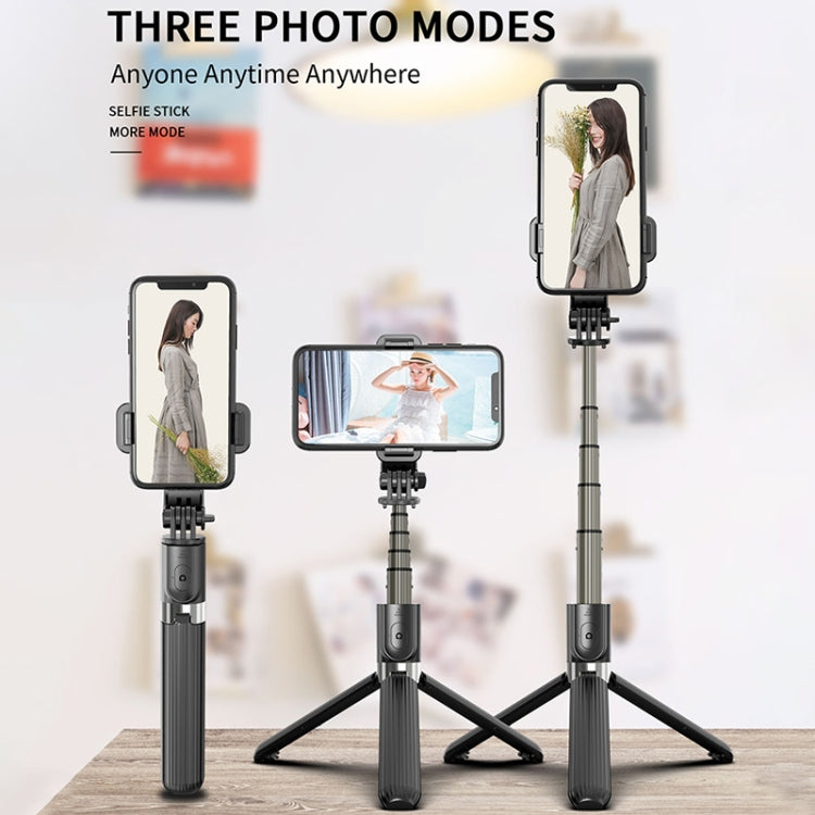 L03 Aluminum Alloy Foldable Bluetooth Tripod Selfie Stick, L03 Black