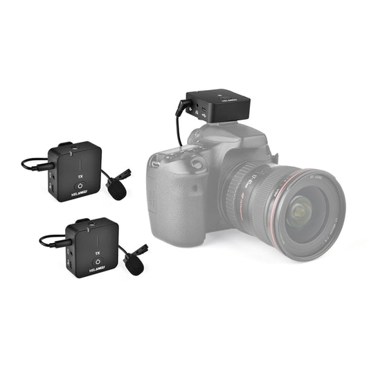 YELANGU MX5S Dual-Channel 2.4GHz Wireless Microphone System with 2 Transmitters and Receiver