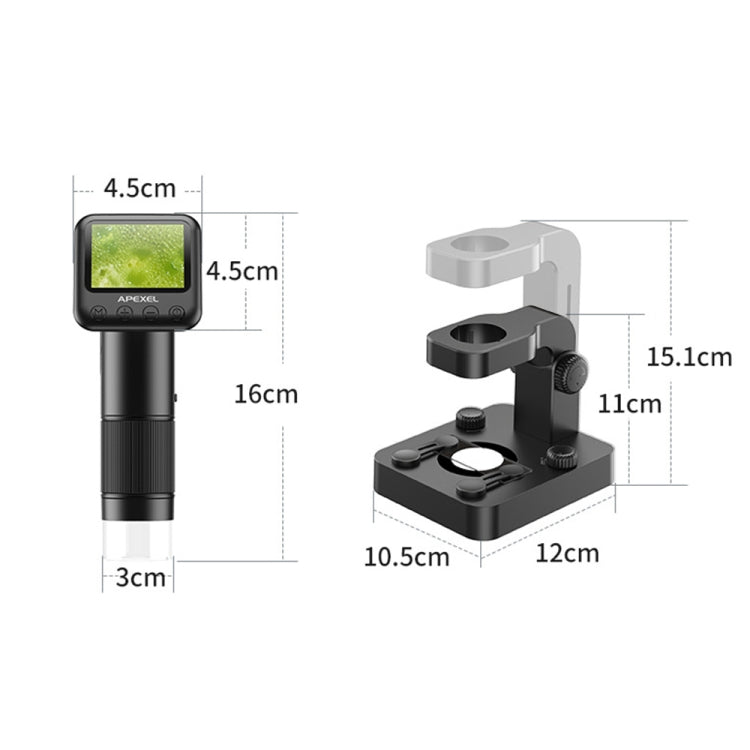 APEXEL MS003 Outdoor Portable HD Digital Microscope with Base