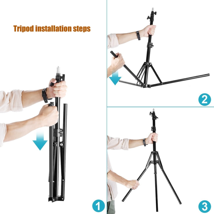 MANTOO RL-18 II 100-240V 55W 18 inch Two-color Dimmable Ring Fill Light with Tripod