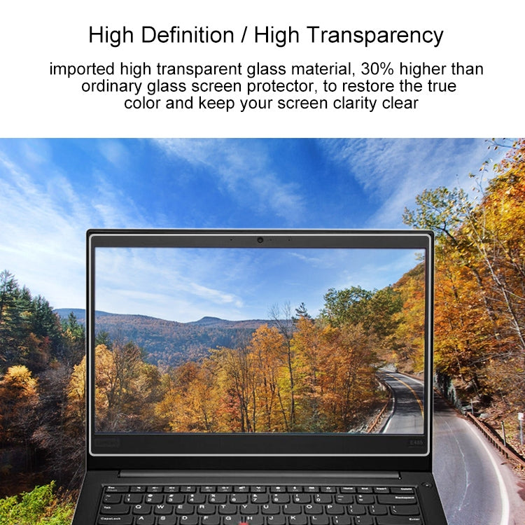0.4mm 9H Surface Hardness Full Screen Tempered Glass Film for Lenovo ThinkPad E485 14 inch, Lenovo E485