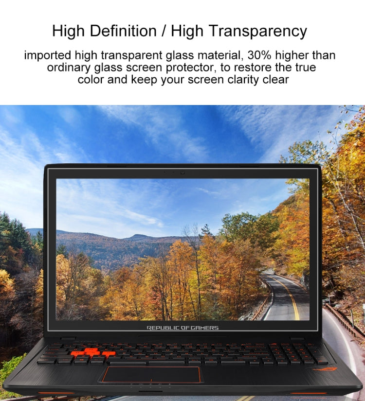 Laptop Screen HD Tempered Glass Protective Film for ASUS ROG GL553VD 15.6 inch, For ASUS ROG GL553VD 15.6 inch