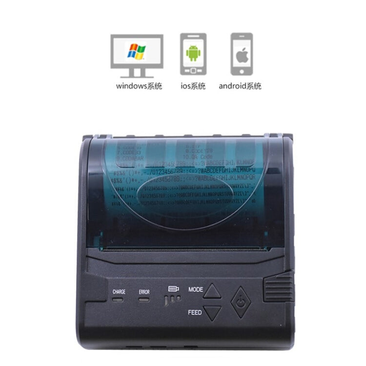 POS-8003 Portable Thermal Bluetooth Ticket Printer，Max Supported Thermal Paper Size：80x50mm