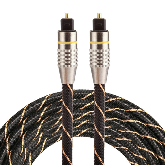 2m OD6.0mm Gold Plated Metal Head Woven Net Line Toslink Male to Male Digital Optical Audio Cable