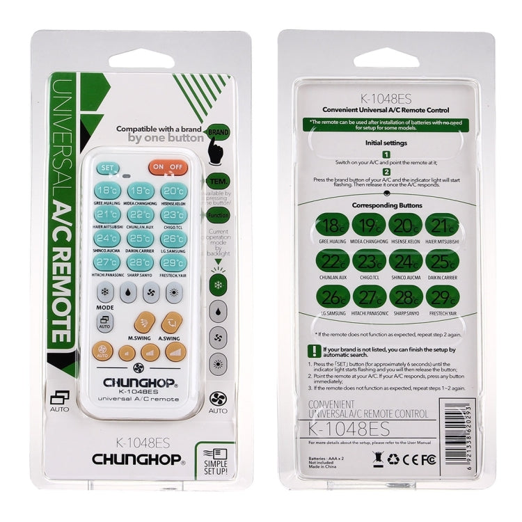 CHUNGHOP K-1048ES  Universal Air-Conditioner Remote Controller