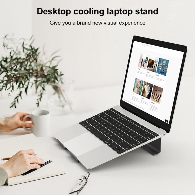 Aluminum Cooling Stand for Laptop, Suitable for Mac Air, Mac Pro,  iPad, and Other 11-17 inch Laptops, Aluminum Stand Grey